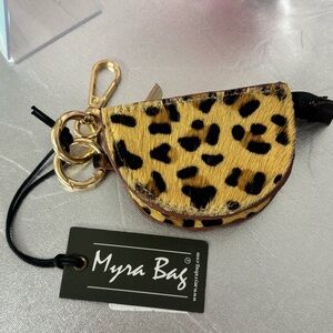 Myra Bag Leopard Keychain Leather Coin Pouch